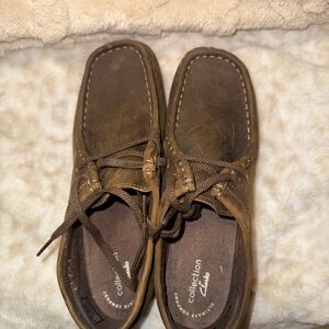 Clarks Women Brown Leather Shoes 7.5